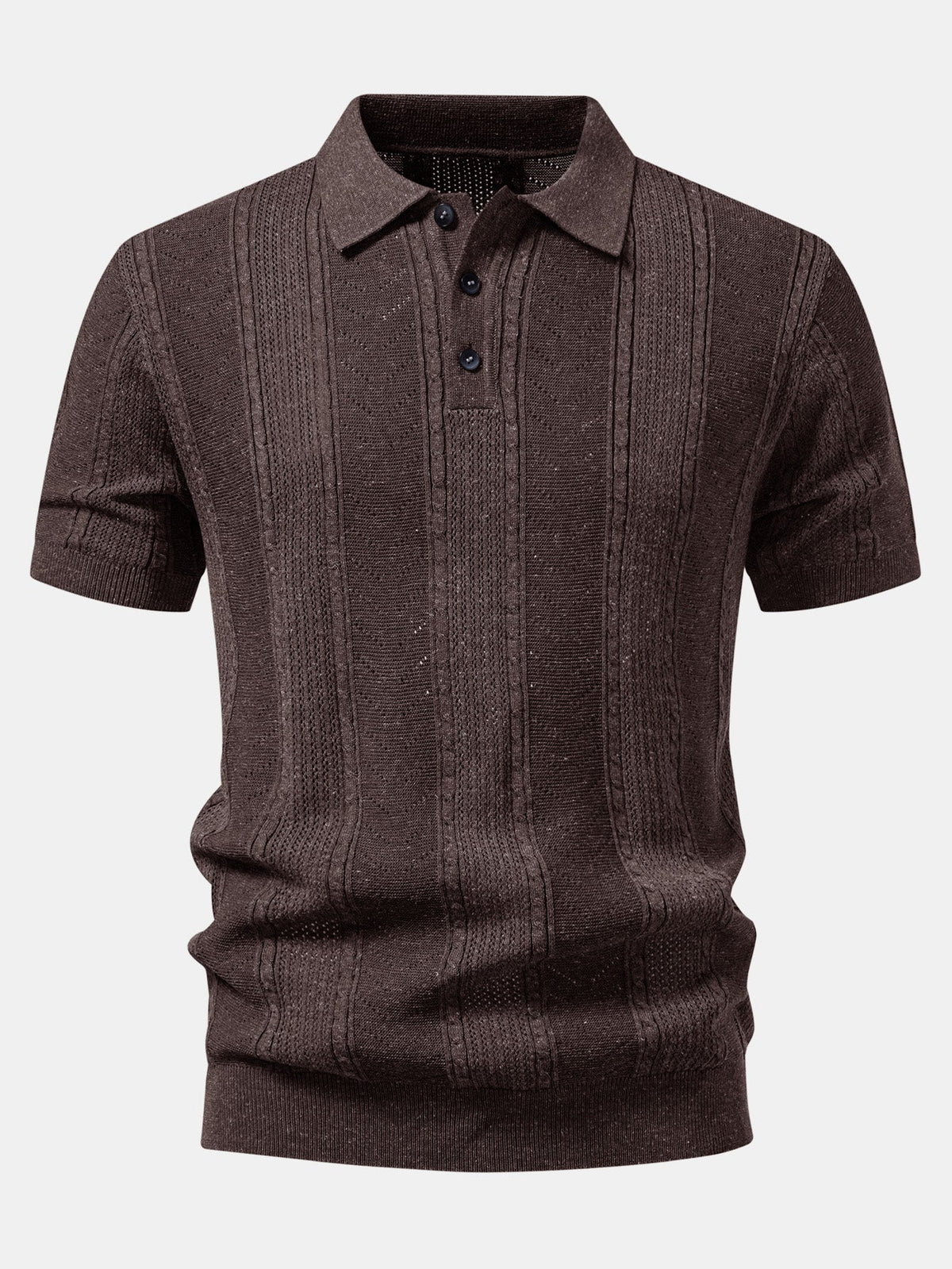 Linen Textured Knit Polo & Slim Fit Tapered Trousers