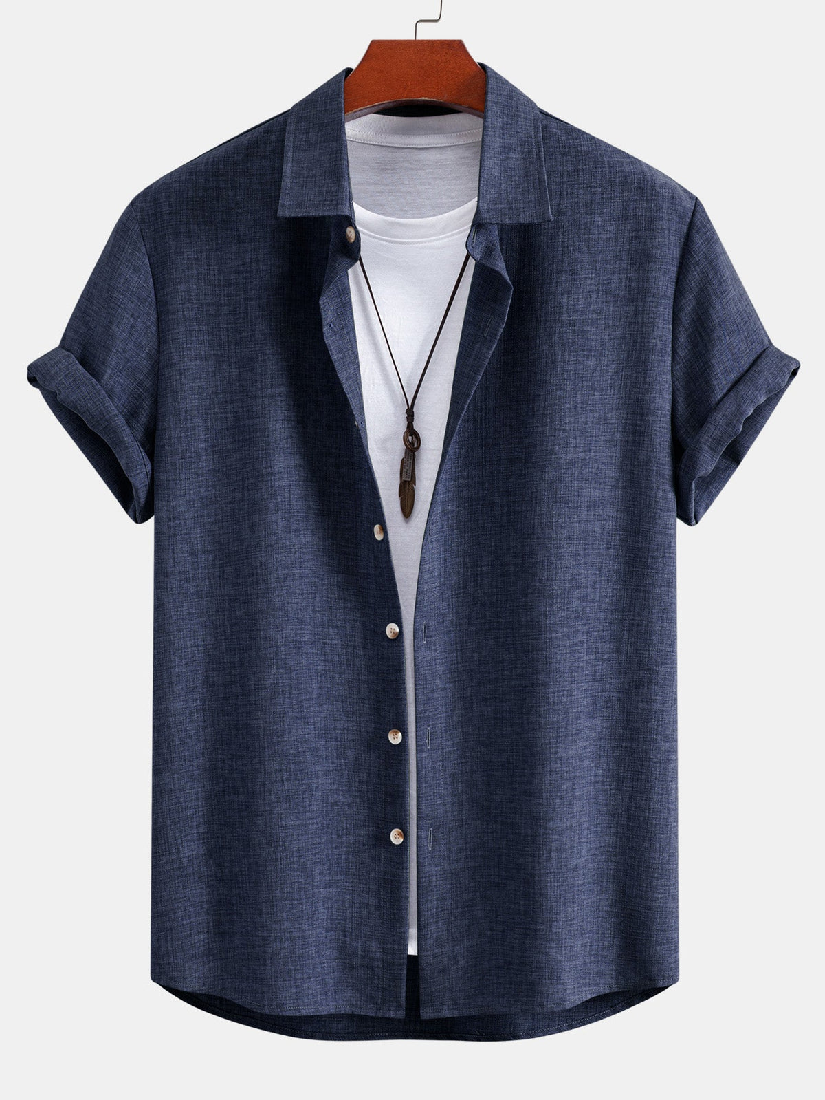 Linen Look Button Up Shirt & Straight Leg Linen Pants