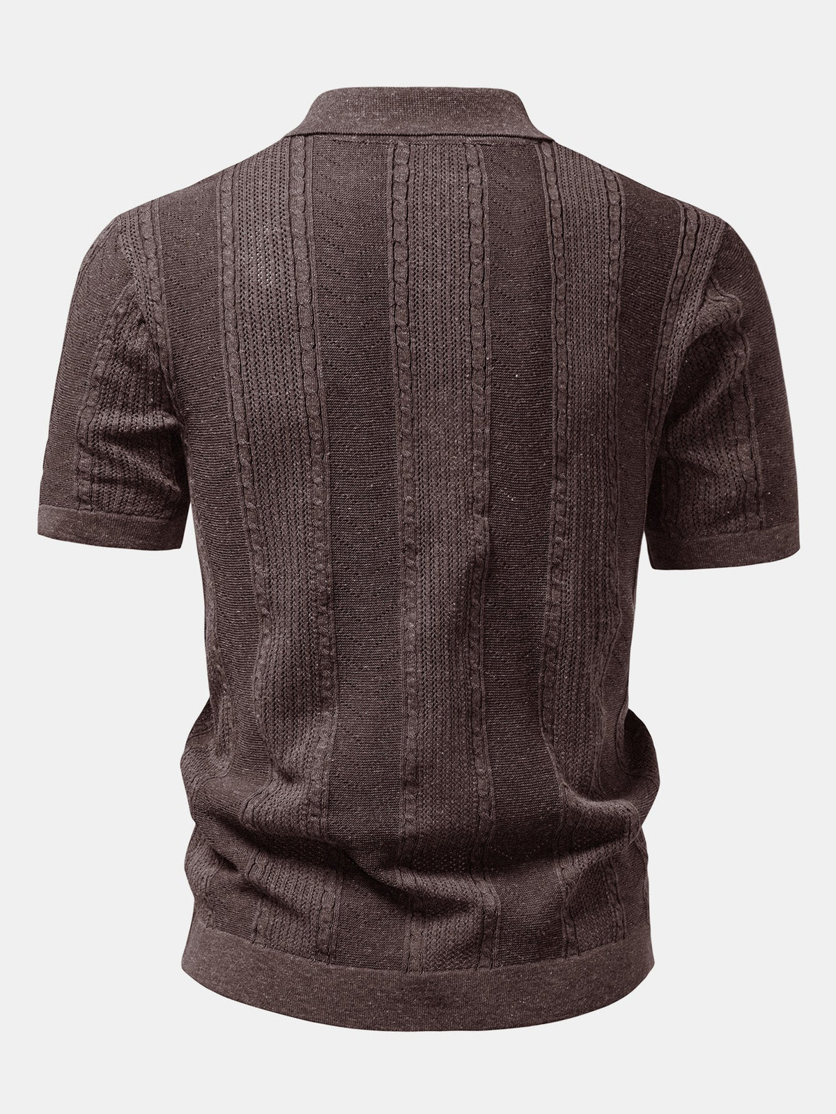 Linen Textured Knit Shirt & Slim Fit Tapered Trousers