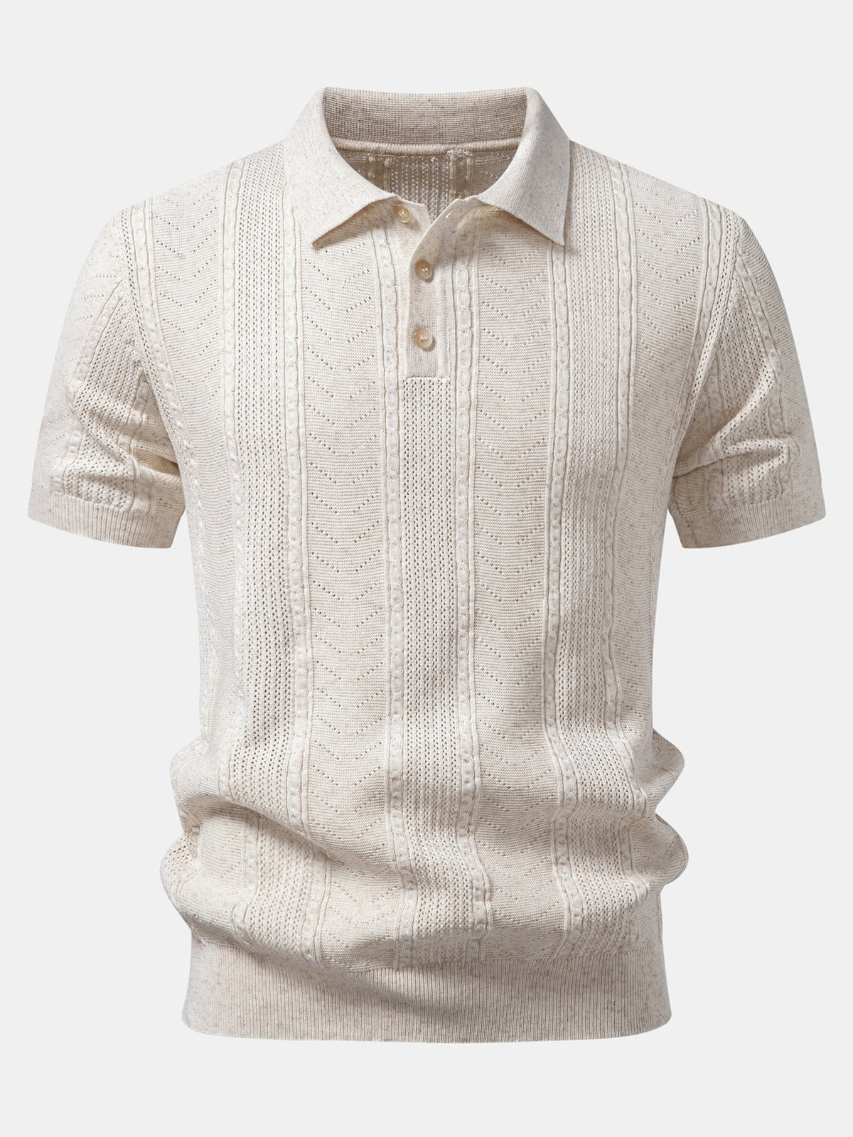 Linen Textured Knit Polo & Straight Leg Linen Pants