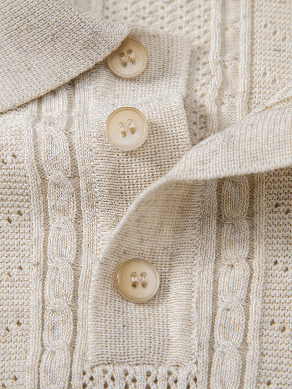 Linen Textured Knit Polo & Straight Leg Linen Pants