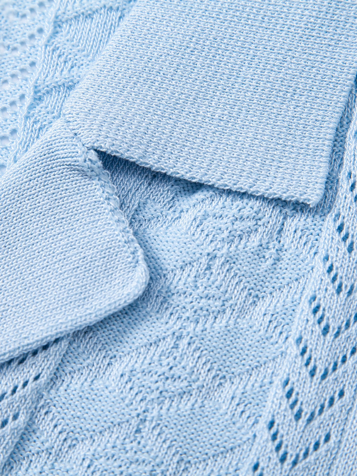 Textured Jacquard Open Knit Shirt & Crinkle Textured Straight Leg Pants