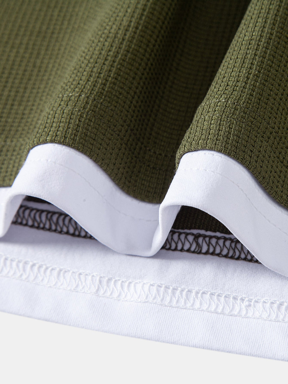 Regular Fit 2 In 1 Notched Collar Waffle T-Shirt